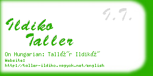 ildiko taller business card